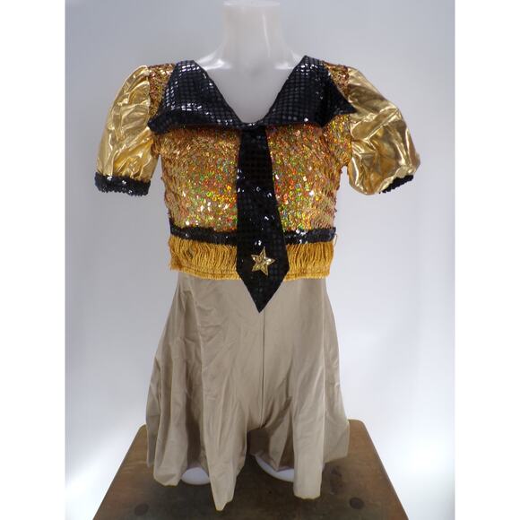 Dance Costume Weissman 540A Medium Adult Gold Jazz Sequin Bugle Boy Army Tap - Picture 1 of 9